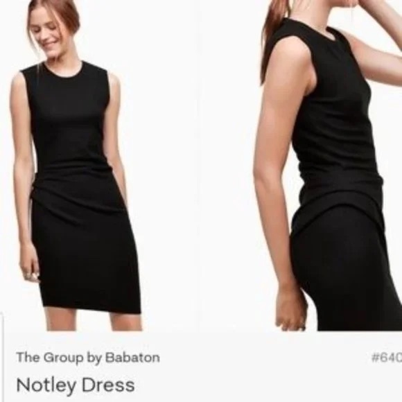 NWT Babaton Aritzia Notley Wool sleeveless ruched waisted dress Sz XXS - Picture 2 of 11